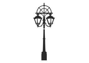 Wieszak ścienny Lampa uliczna WIE161 130 cm - czarny mat