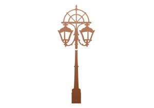 Wieszak ścienny Lampa uliczna WIE161 130 cm - miedziany