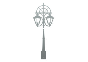 Wieszak ścienny Lampa uliczna WIE161 130 cm - srebrny