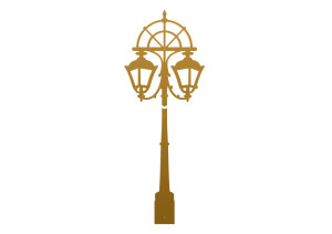 Wieszak ścienny Lampa uliczna WIE161 130 cm - złoty