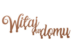 Wieszak metalowy na ubrania Witaj w domu 60 cm - miedziany