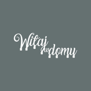 Wieszak metalowy na ubrania Witaj w domu 80 cm - biały matowy