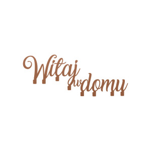 Wieszak metalowy na ubrania Witaj w domu 80 cm - miedziany