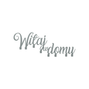 Wieszak metalowy na ubrania Witaj w domu 80 cm - srebrny