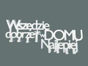 Wieszak metalowy Wszędzie dobrze WIE181 60 cm - biały matowy