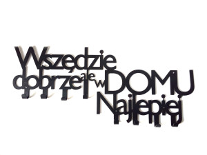 Wieszak metalowy Wszędzie dobrze WIE181 60 cm - czarny mat