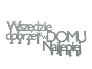 Wieszak metalowy Wszędzie dobrze WIE181 60 cm - srebrny