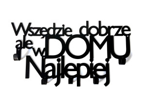 Wieszak metalowy Wszędzie dobrze WIE182 40 cm - czarny matowy