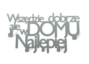 Wieszak metalowy Wszędzie dobrze WIE182 40 cm - srebrny