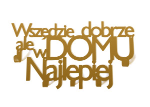 Wieszak metalowy Wszędzie dobrze WIE182 40 cm - złoty