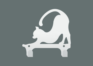 Wieszak metalowy ścienny podwójny Kotek WIE189 - biały matowy