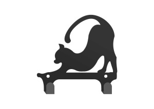 Wieszak metalowy ścienny podwójny Kotek WIE189 - czarny matowy