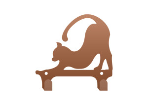 Wieszak metalowy ścienny podwójny Kotek WIE189 - miedziany