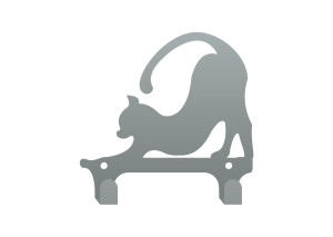 Wieszak metalowy ścienny podwójny Kotek WIE189 - srebrny