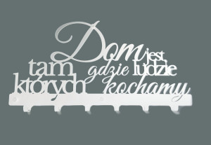 Wieszak na ubrania Dom jest Tam WIE263 60 cm - biały matowy