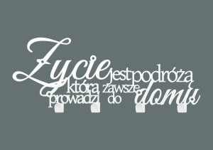 Wieszak metalowy na ubrania Życie WIE264 40 cm - biały matowy