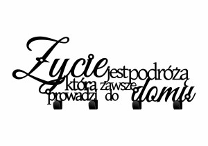 Wieszak metalowy na ubrania Życie WIE264 40 cm - czarny matowy