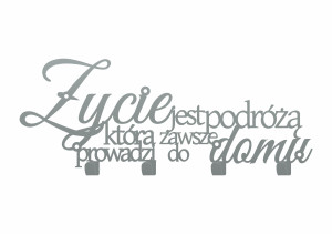 Wieszak metalowy na ubrania Życie WIE264 40 cm - srebrny