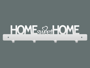 Krótki wieszak na kurtki Home sweet home 40 cm - biały matowy