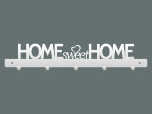 Wieszak na kurtki Home sweet home 50 cm - biały matowy