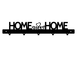 Wieszak na kurtki Home sweet home 50 cm - czarny mat