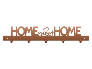 Wieszak na kurtki Home sweet home 50 cm - miedziany