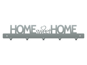 Wieszak na kurtki Home sweet home 50 cm - srebrny