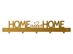 Wieszak na kurtki Home sweet home 50 cm - złoty