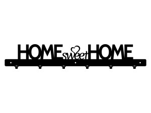 Wieszak na kurtki Home sweet home 60 cm - czarny mat