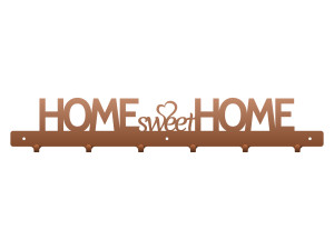 Wieszak na kurtki Home sweet home 60 cm - miedziany