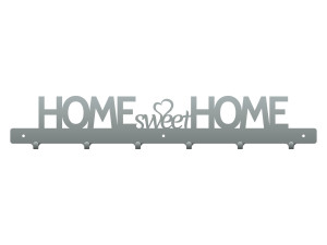 Wieszak na kurtki Home sweet home 60 cm - srebrny