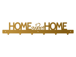 Wieszak na kurtki Home sweet home 60 cm - złoty