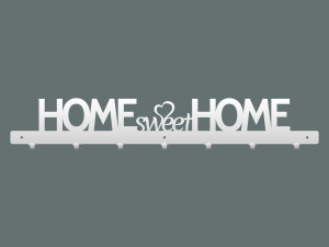 Wieszak na kurtki Home sweet home 70 cm - biały matowy