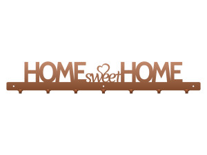 Wieszak na kurtki Home sweet home 70 cm - miedziany
