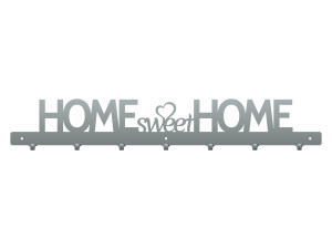 Wieszak na kurtki Home sweet home 70 cm - srebrny