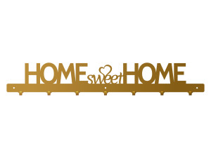 Wieszak na kurtki Home sweet home 70 cm - złoty