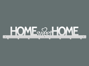 Wieszak na kurtki Home sweet home 80 cm - biały matowy