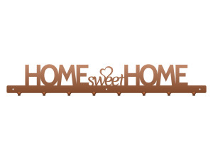 Wieszak na kurtki Home sweet home 80 cm - miedziany