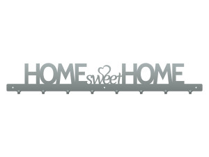 Wieszak na kurtki Home sweet home 80 cm - srebrny