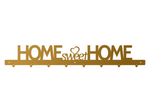 Wieszak na kurtki Home sweet home 80 cm - złoty