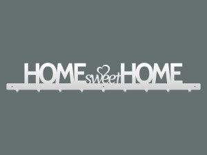 Wieszak na kurtki Home sweet home 90 cm - biały matowy