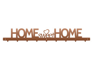 Wieszak na kurtki Home sweet home 90 cm - miedziany