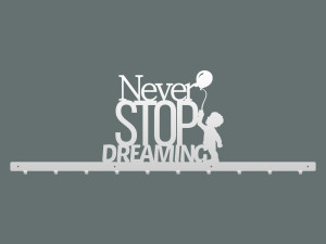 Długi wieszak ścienny Never stop dreaming 100 cm - biały matowy