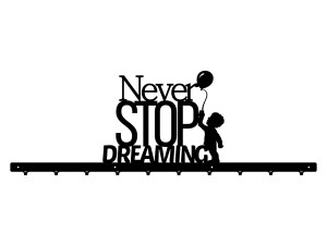 Długi wieszak ścienny Never stop dreaming 100 cm - czarny mat