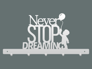 Wieszak ścienny Never stop dreaming 50 cm - biały matowy