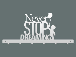 Wieszak ścienny Never stop dreaming 60 cm - biały matowy
