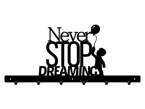 Wieszak ścienny Never stop dreaming 60 cm - czarny mat