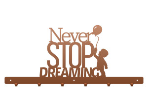 Wieszak ścienny Never stop dreaming 60 cm - miedziany