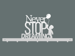 Wieszak ścienny Never stop dreaming 70 cm - biały matowy