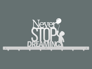 Wieszak ścienny Never stop dreaming 80 cm - biały matowy